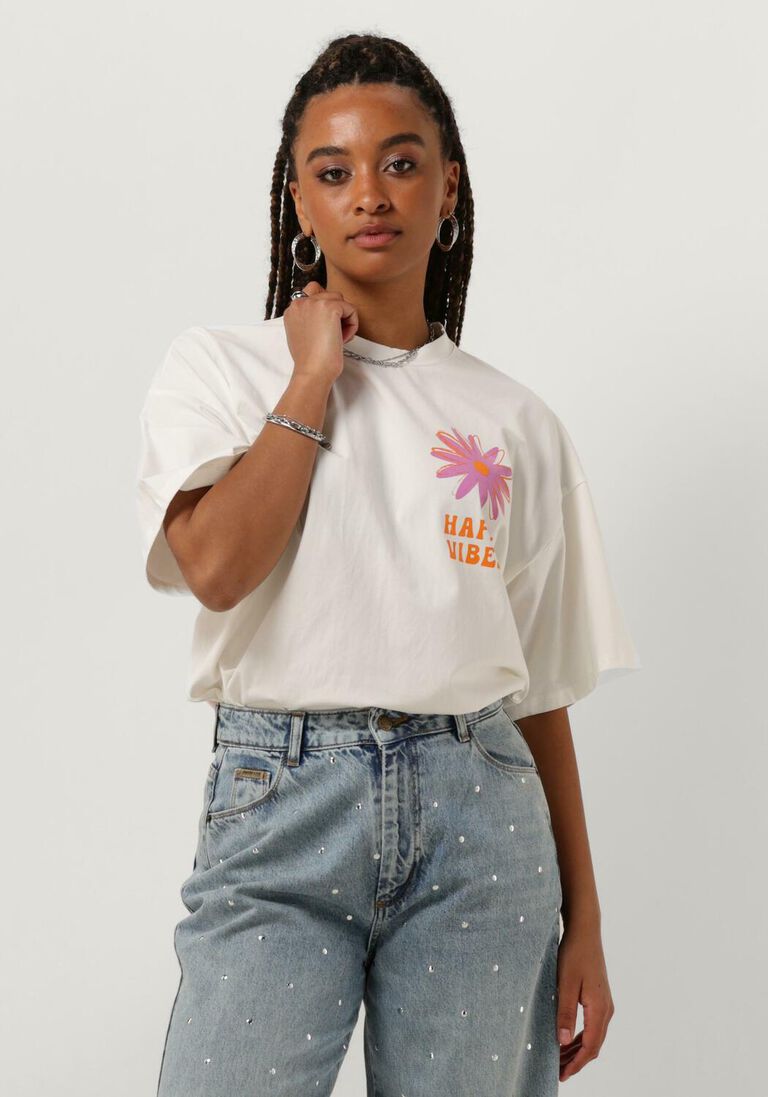 YDENCE gebroken wit ydence t-shirt t-shirt happy vibes