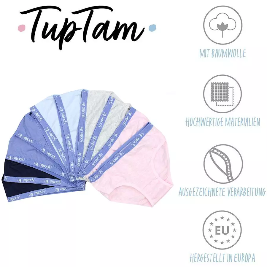 TupTam Mädchen Slips mit Aufdruck 10er Pack dunkelblau