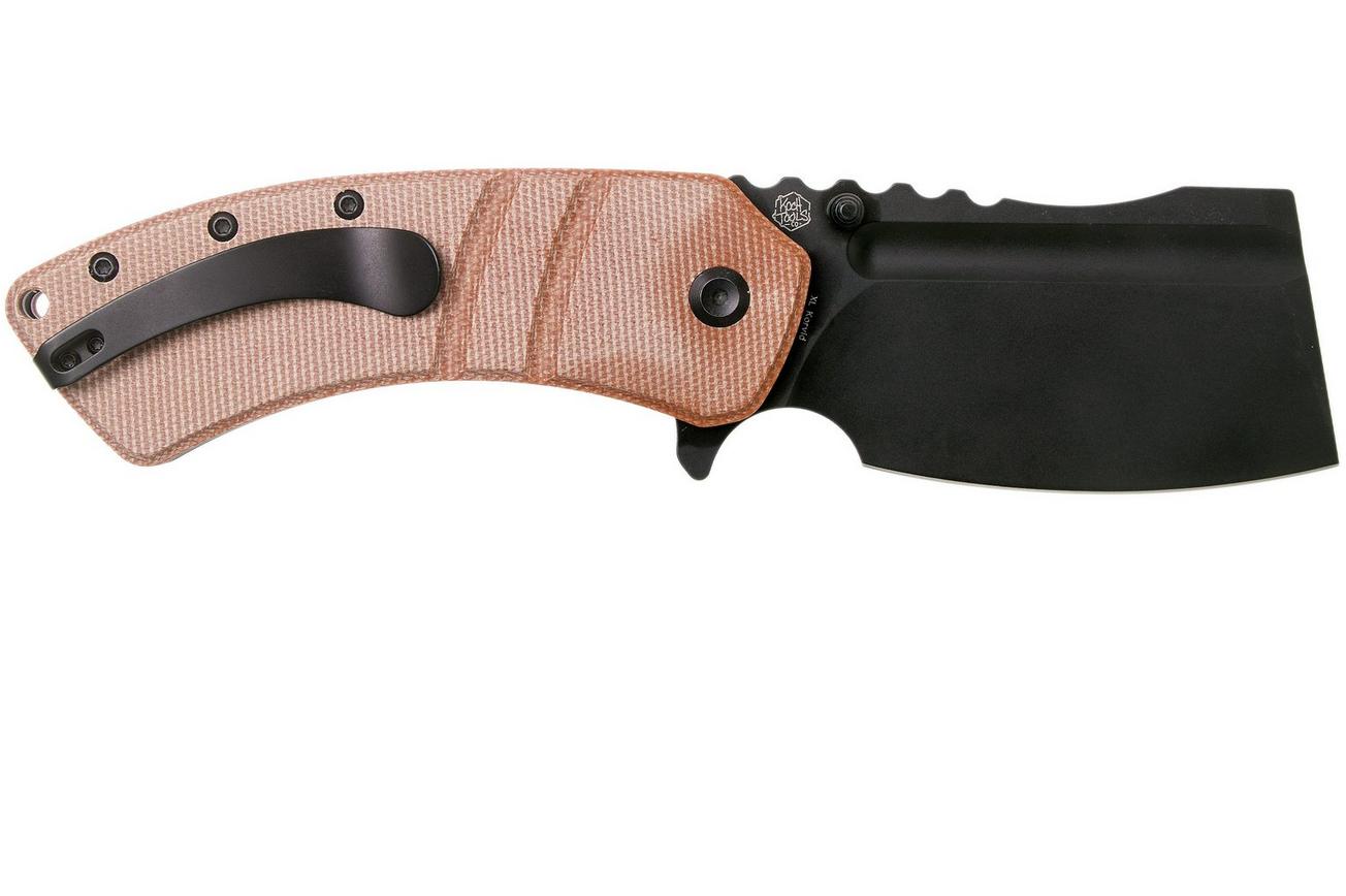 Kansept XL Korvid T1030A2 Black, Brown Micarta zakmes, Justin Koch design