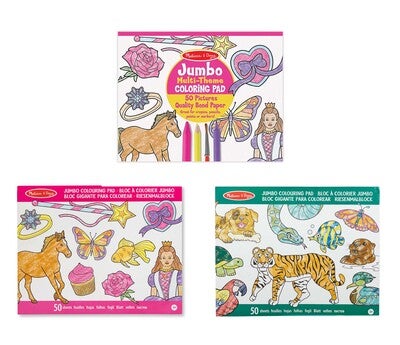Melissa & Doug Fargeleggingsbøker Sett - Princess, Animals og Multi-theme