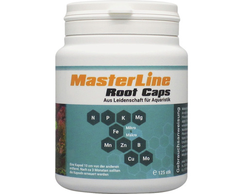 MasterLine Root Caps aquariumplantenmeststof: Wortelmeststof in capsulevorm met stikstof, fosfor, ijzer en micronutriënten, meststofcapsules ca. 125 g, 125 st.