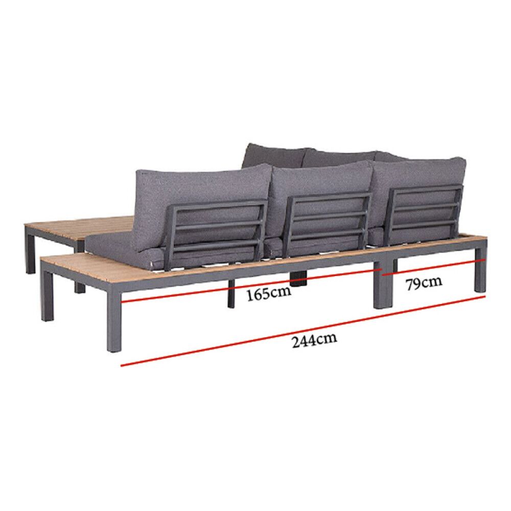 HJØRNEGRUPPE SUNFUN LJUSTERÖ ALUMINIUM SVART