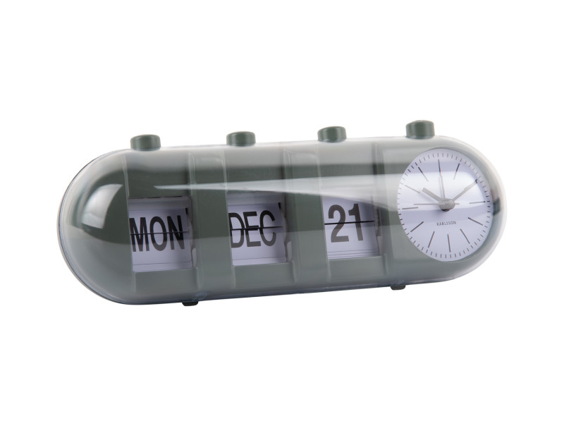 Alarm Clock Retro Tube Calendar Flip KA6045BK Black