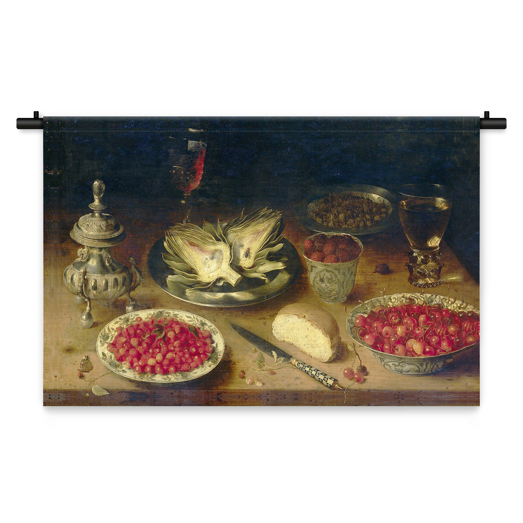 Wandkleed Stilleven eten en drinken 180 x 120 cm
