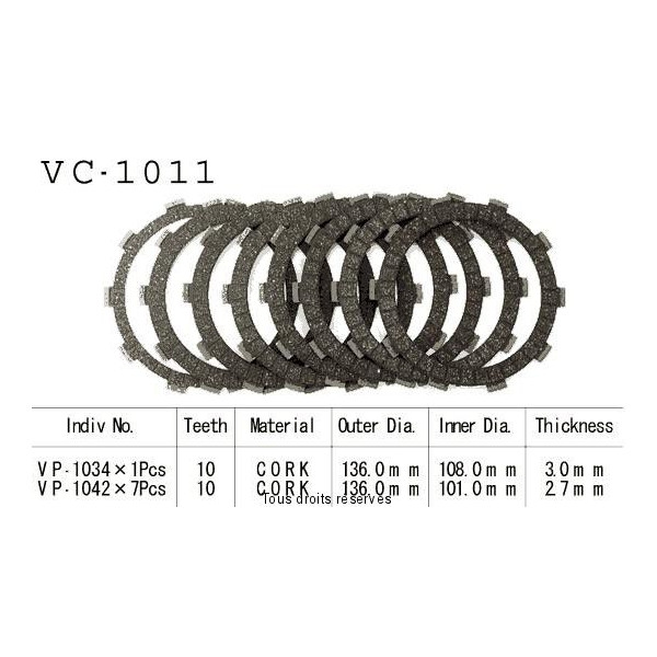 Kyoto - Disques garnis d'embrayage VC1011