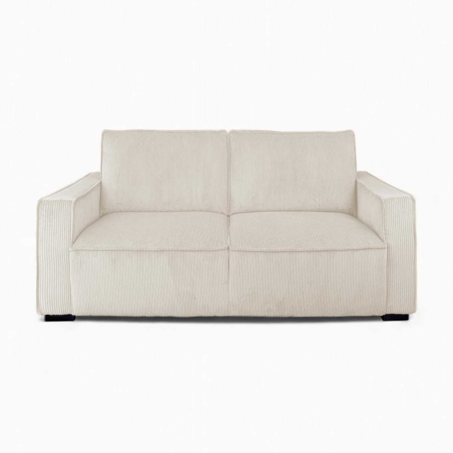 FENIKS Sofa 2 Sitzer - 2er Couch - 178 x 95 x 84 cm - kleine Stoffcouch - modern - Cord Stoff Plüsch - Santino Weiß