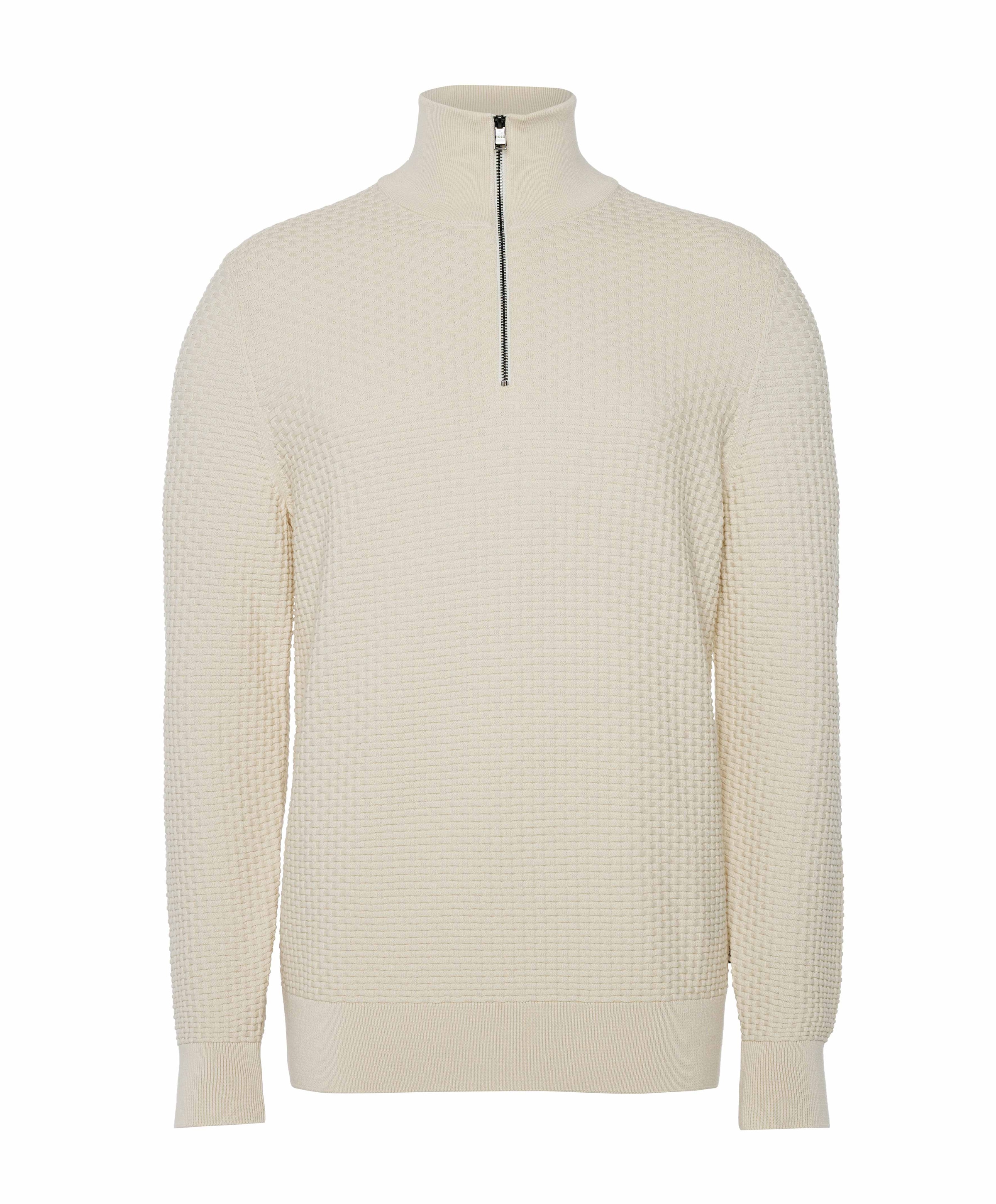 Boss Menswear Heren trui met rits ecru