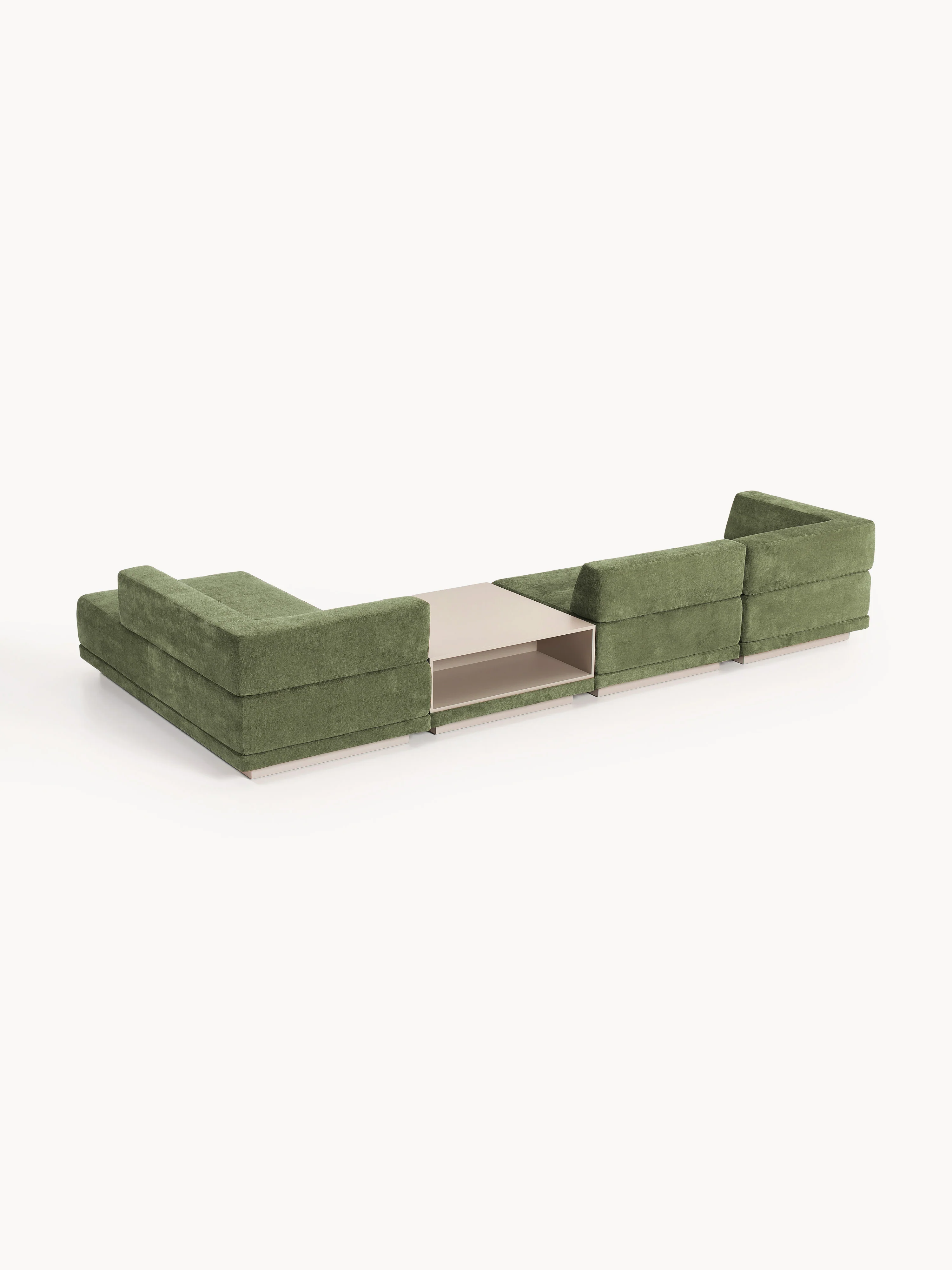 Modulaire hoekbank Colin (4-zits) met salontafel