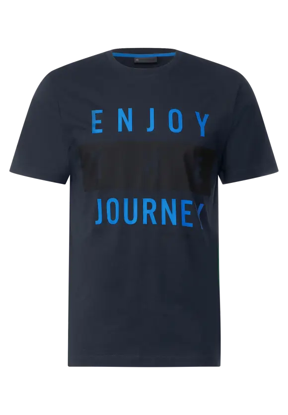 T-Shirt mit Frontprint - deep sea blue