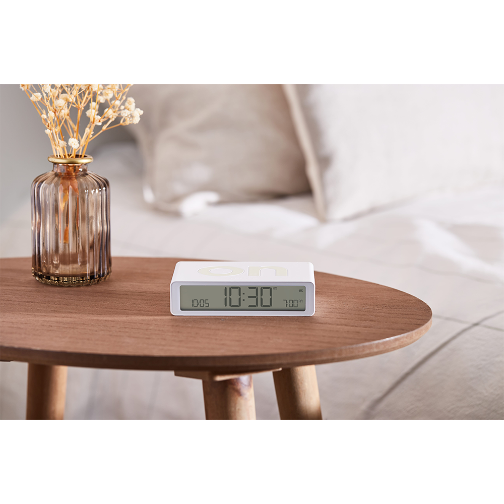 Flip Classic Digitaler Wecker mit LCD Display (LEX-LR157W9) - Weiss