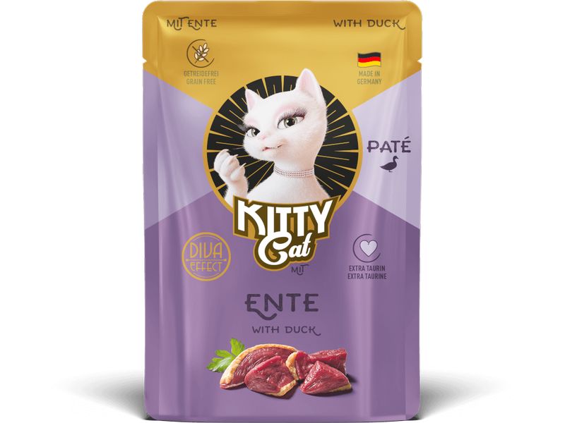 KITTY Cat Nassfutter Pate Ente 85 g Nassfutter mit Entengeschmack für Katzen
