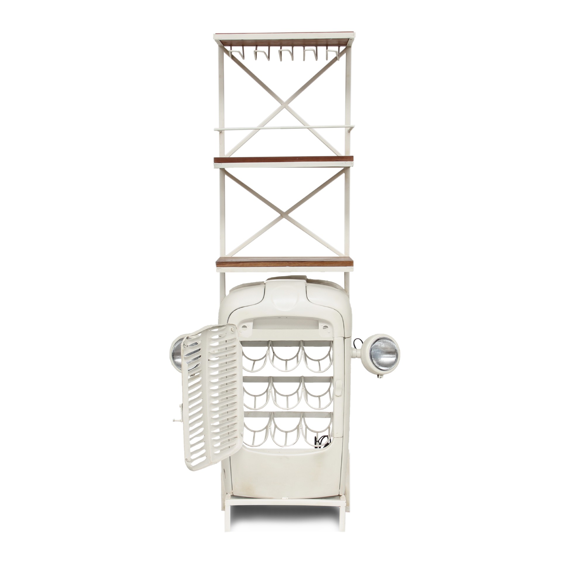 Traktor-Bar, weiß, T 37 cm, B 87 cm, H 180 cm von fischer's lagerhaus