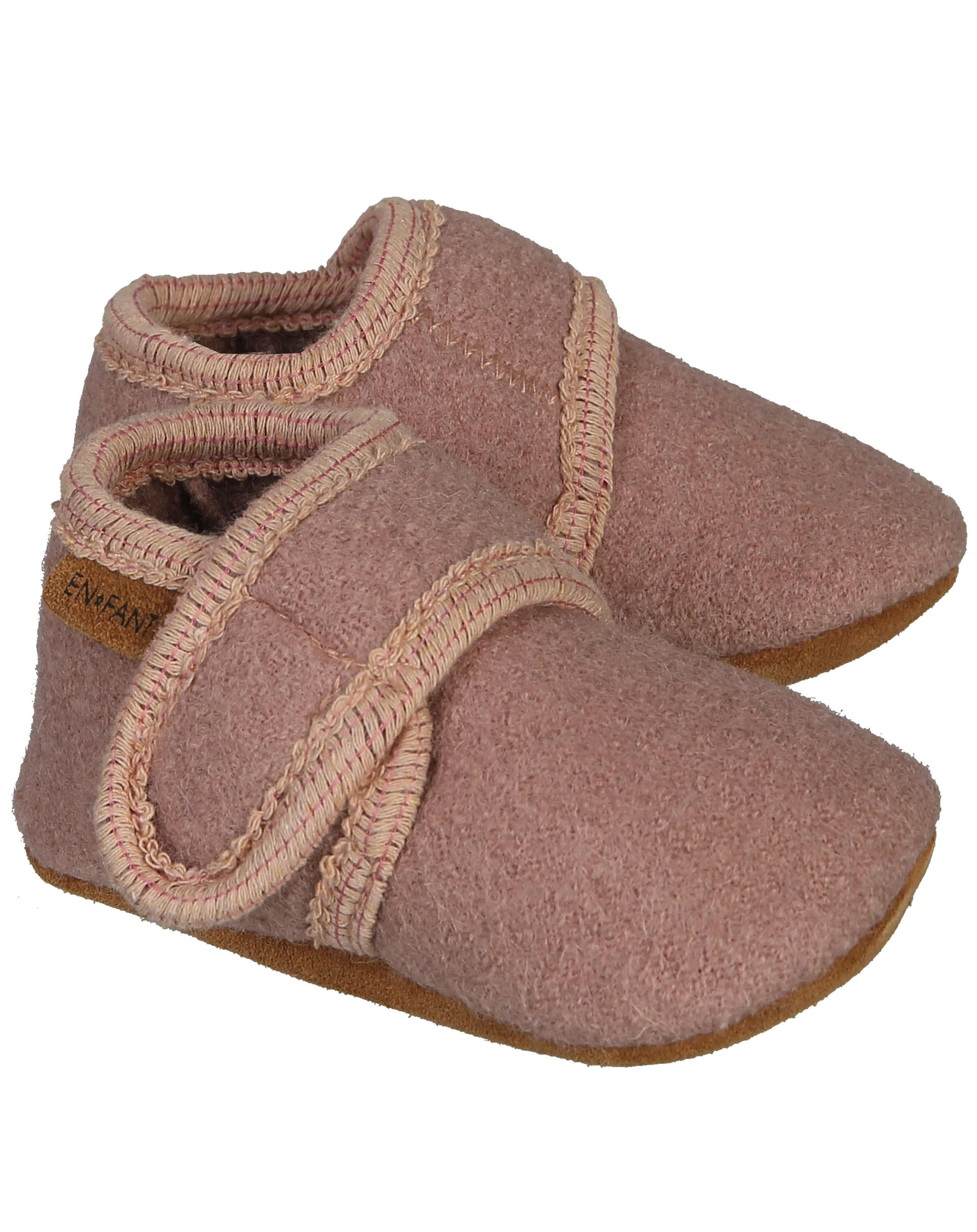 Klett-Krabbelschuhe MOBIL aus Wolle in bark