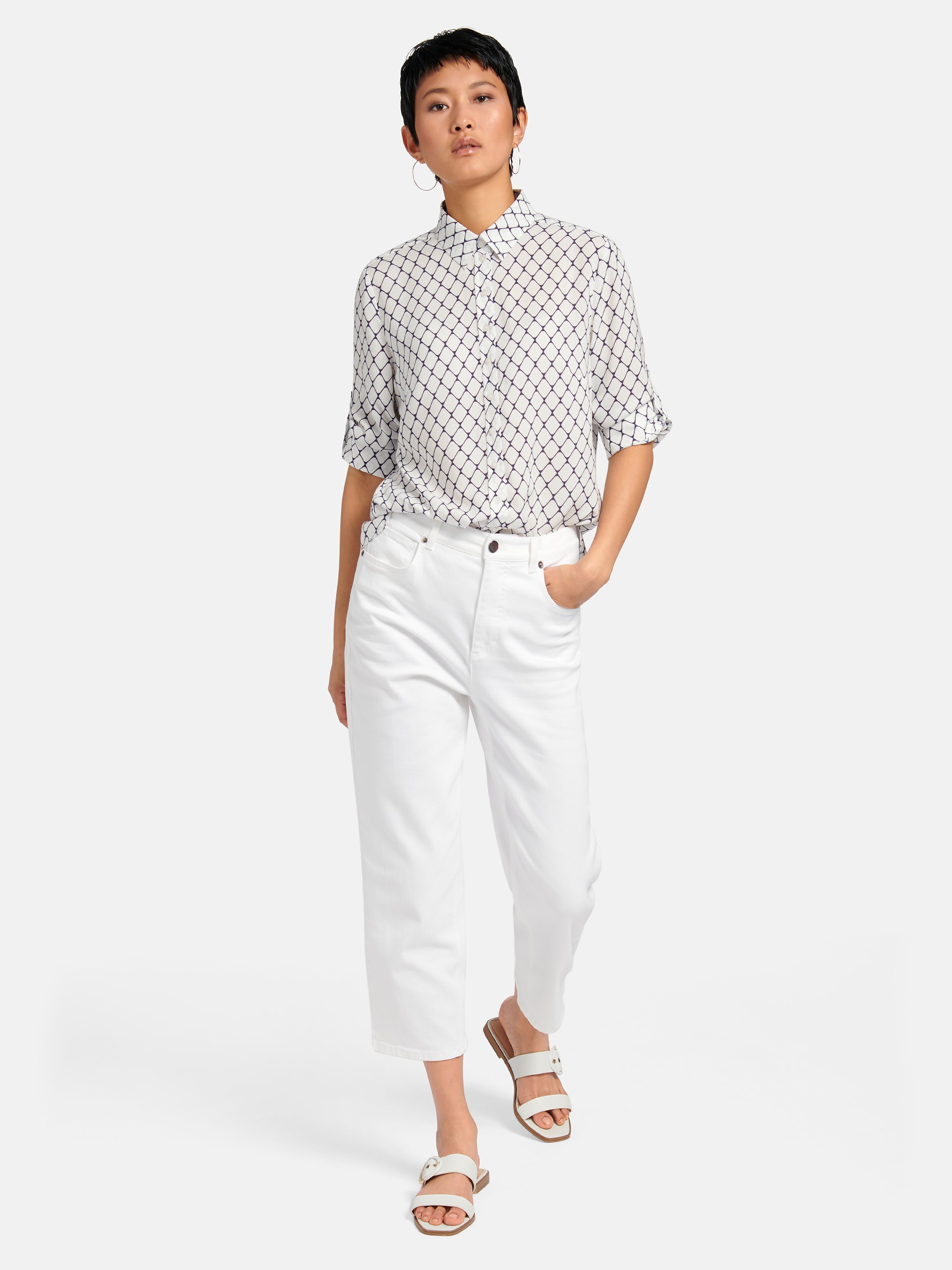 Bluse mit 3/4-Arm zum Krempeln