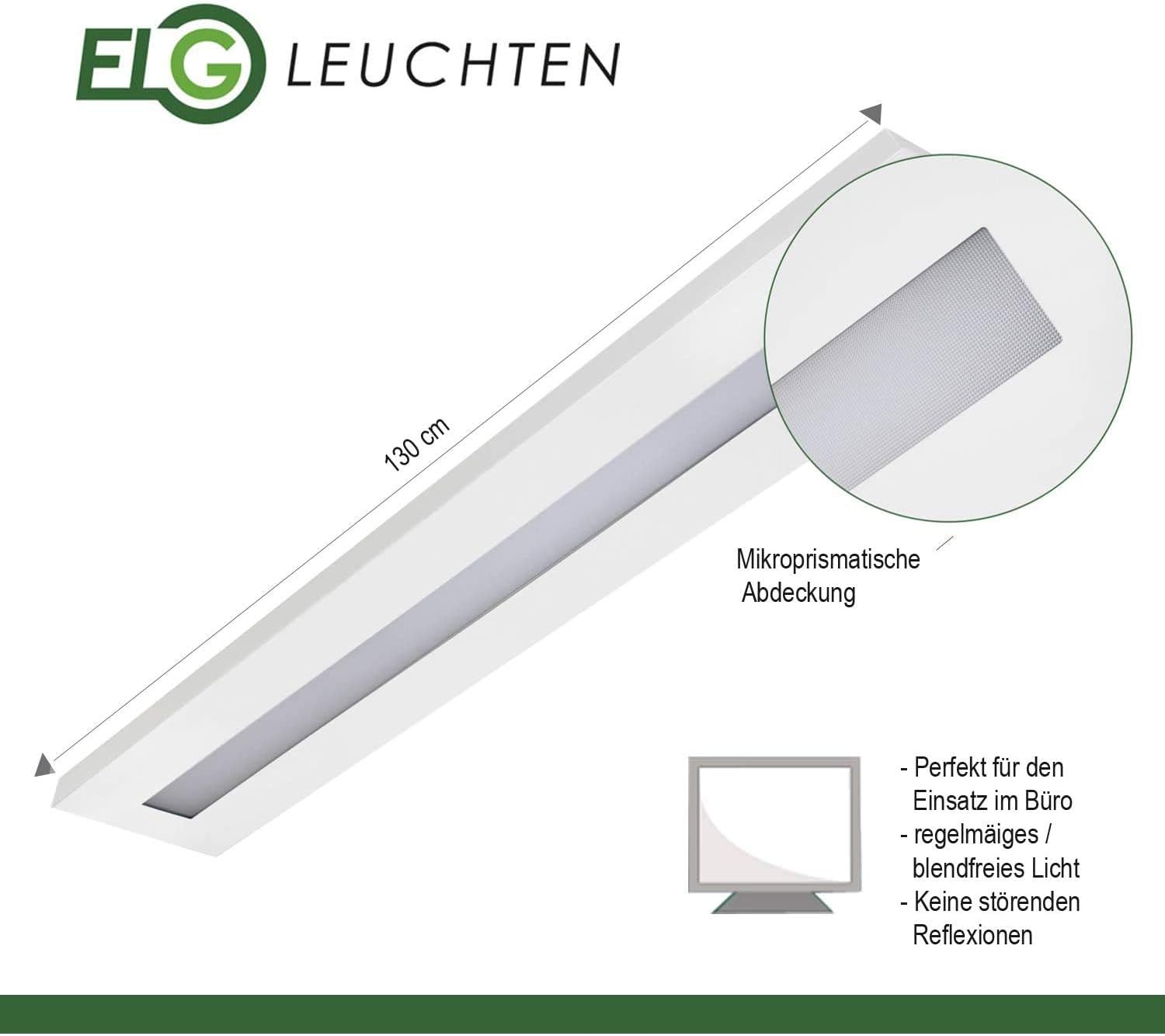 LED Pendelleuchte 51 Watt COB 4000K 4630lm 130cm Mikroprismatische Abdeckung direkter/indirekter Lichtanteil Büroleuchte Arbeitsplatzleuchte Schreibtischleuchte Hängeleuchte Designleuchte