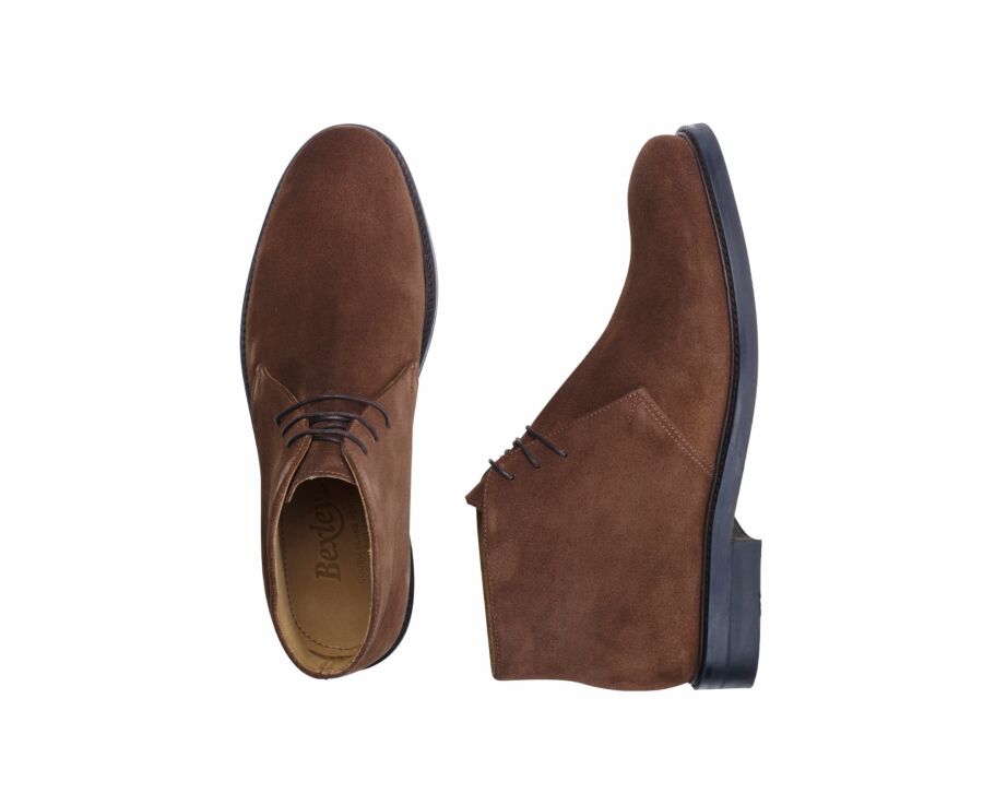 Low boots homme Velours Havane - GREENWICH GOMME CITY II