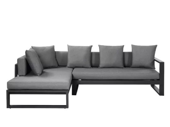 Canapé d'angle de jardin en aluminium - Anthracite - MOLOKAI de MYLIA