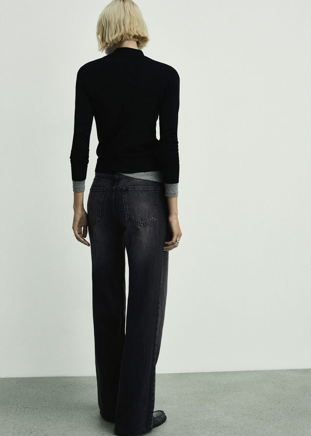 MANGO Danila wideleg high-rise jeans Open grey