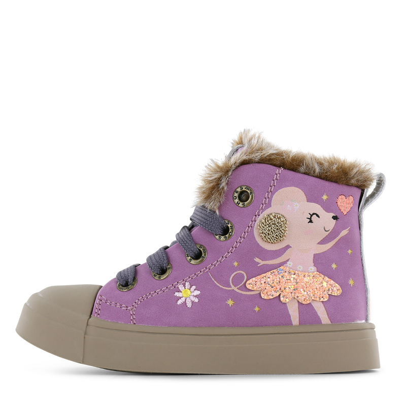 Shoesme rosa Schnür-Ballerina-Stiefel