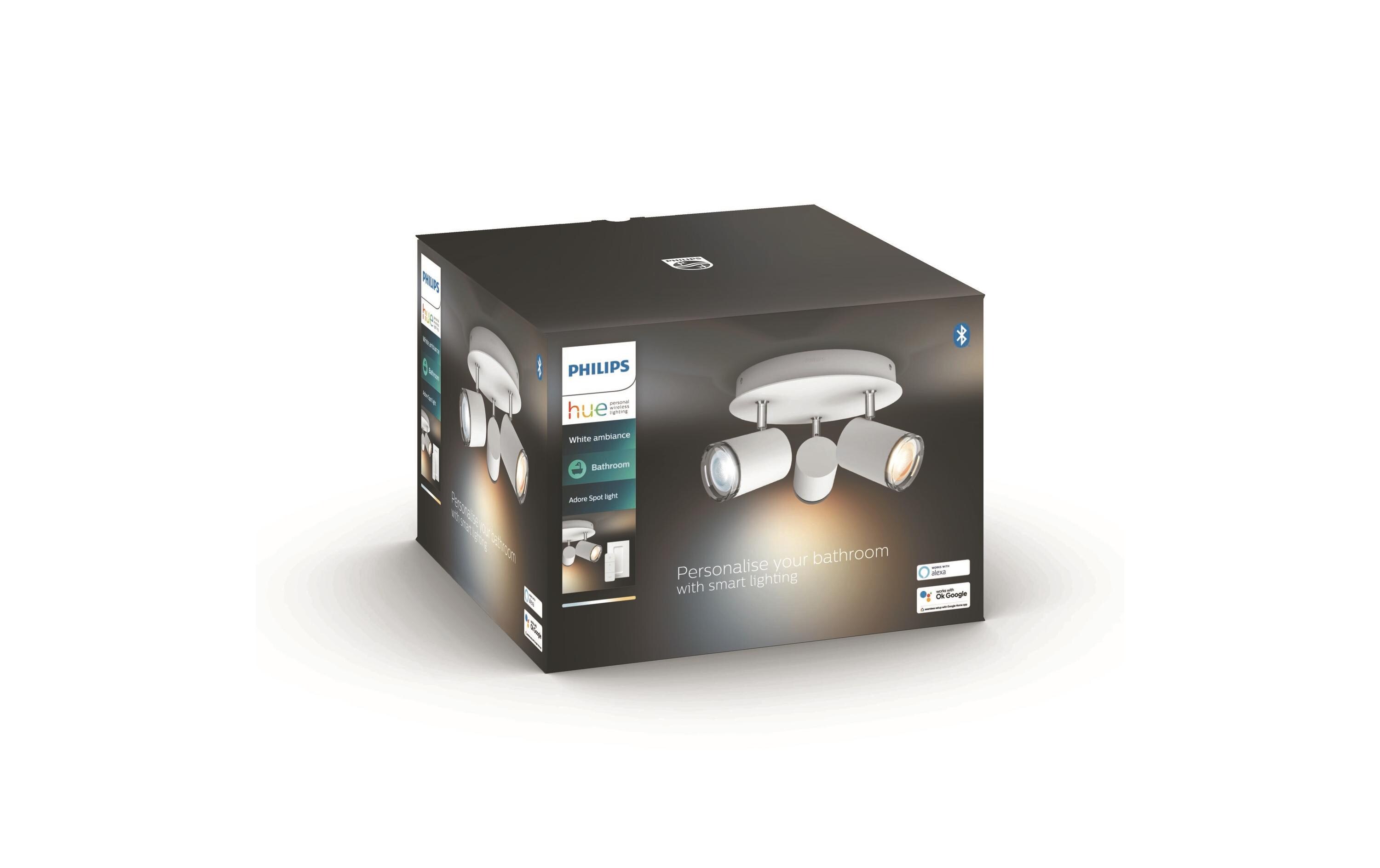 White Ambiance Adore 3er Spot rund weiss + Dimmer<br>LED Deckenspot für Badezimmer