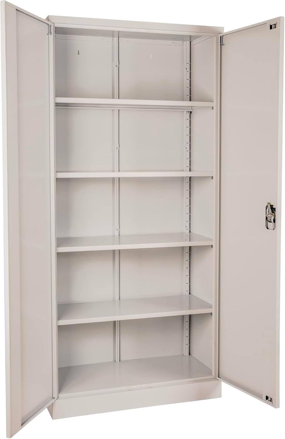 Sigma Aktenschrank, Metall, 92 x 42 x 195 cm, abschließbar, 2 Flügeltüren, 4 Regale, Schloss mit schlüssel, grau