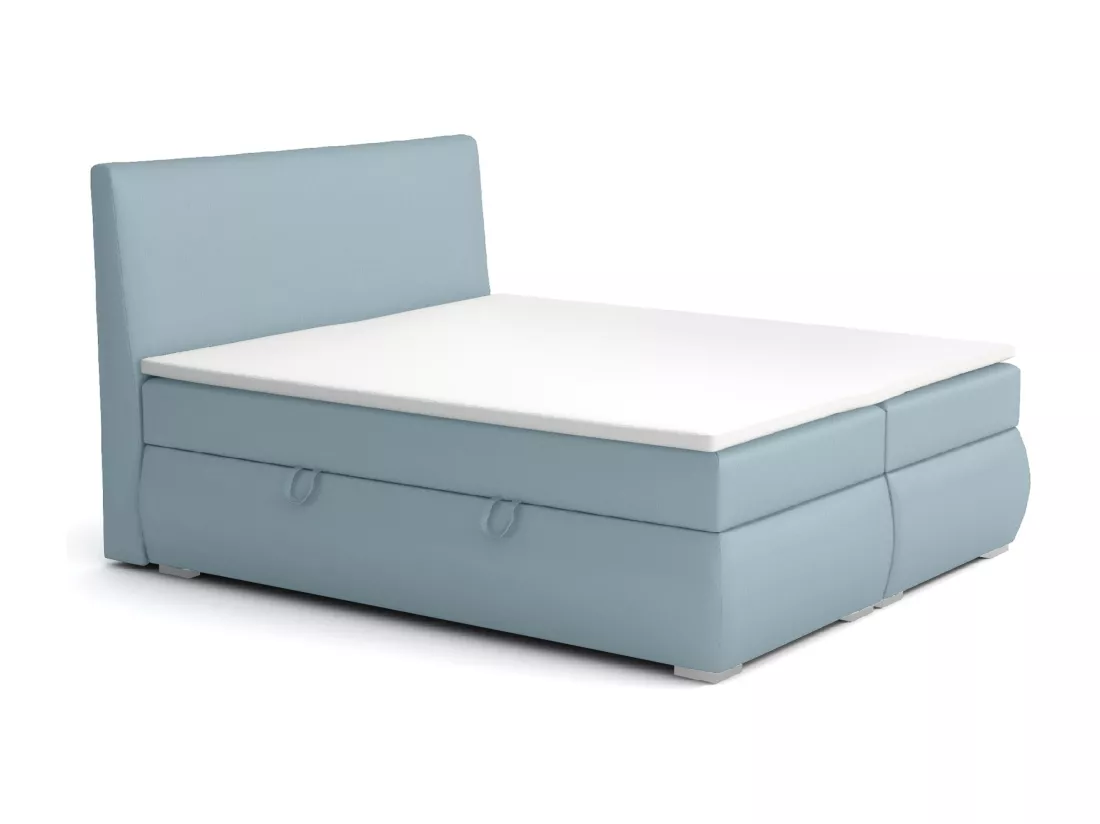 LIT BOXSPRING avec tiroirs de rangement Buffalo 200x200 cm, Soft 08 (Bleu pastel)