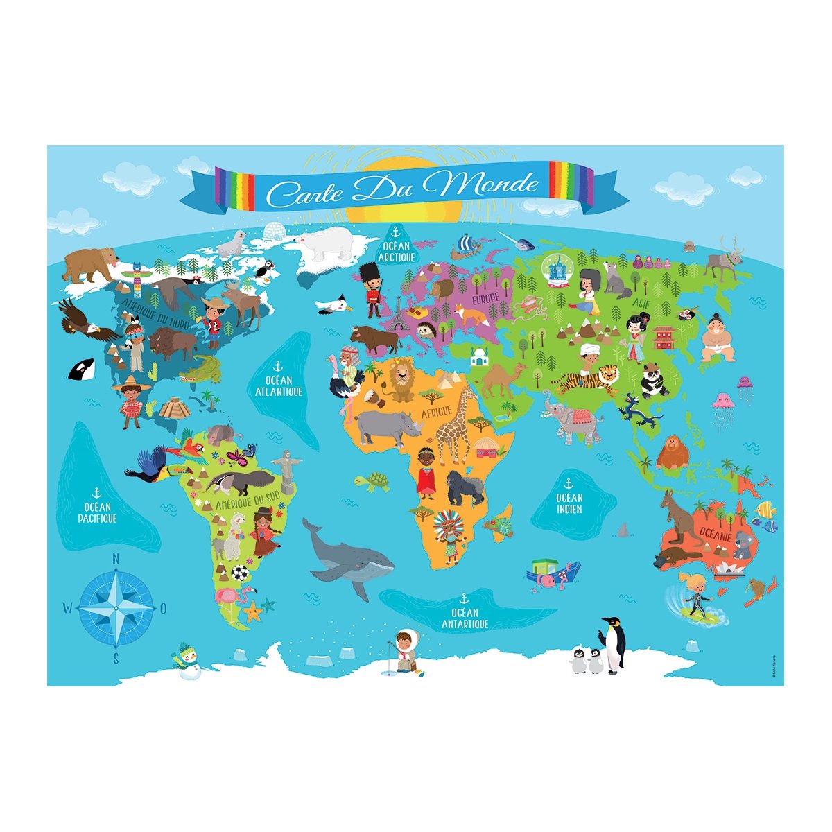 Puzzle 150 pièces - Carte du monde