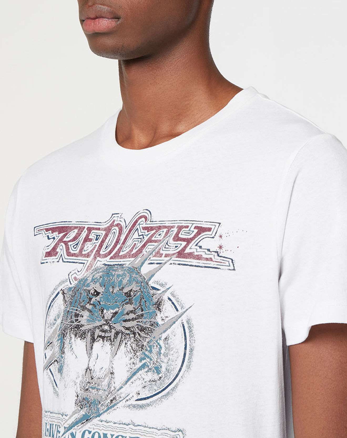 Replay T-Shirt Tiger blanc