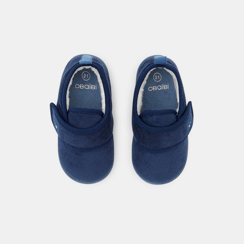 Chausson bottillon fourré bleu bébé garçon