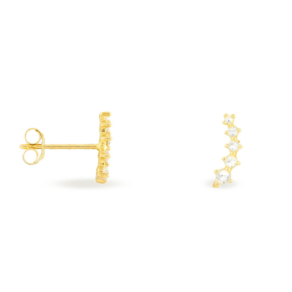 Boucles D'oreilles Puces Youssa Barrettes Or Jaune Oxyde De Zirconium