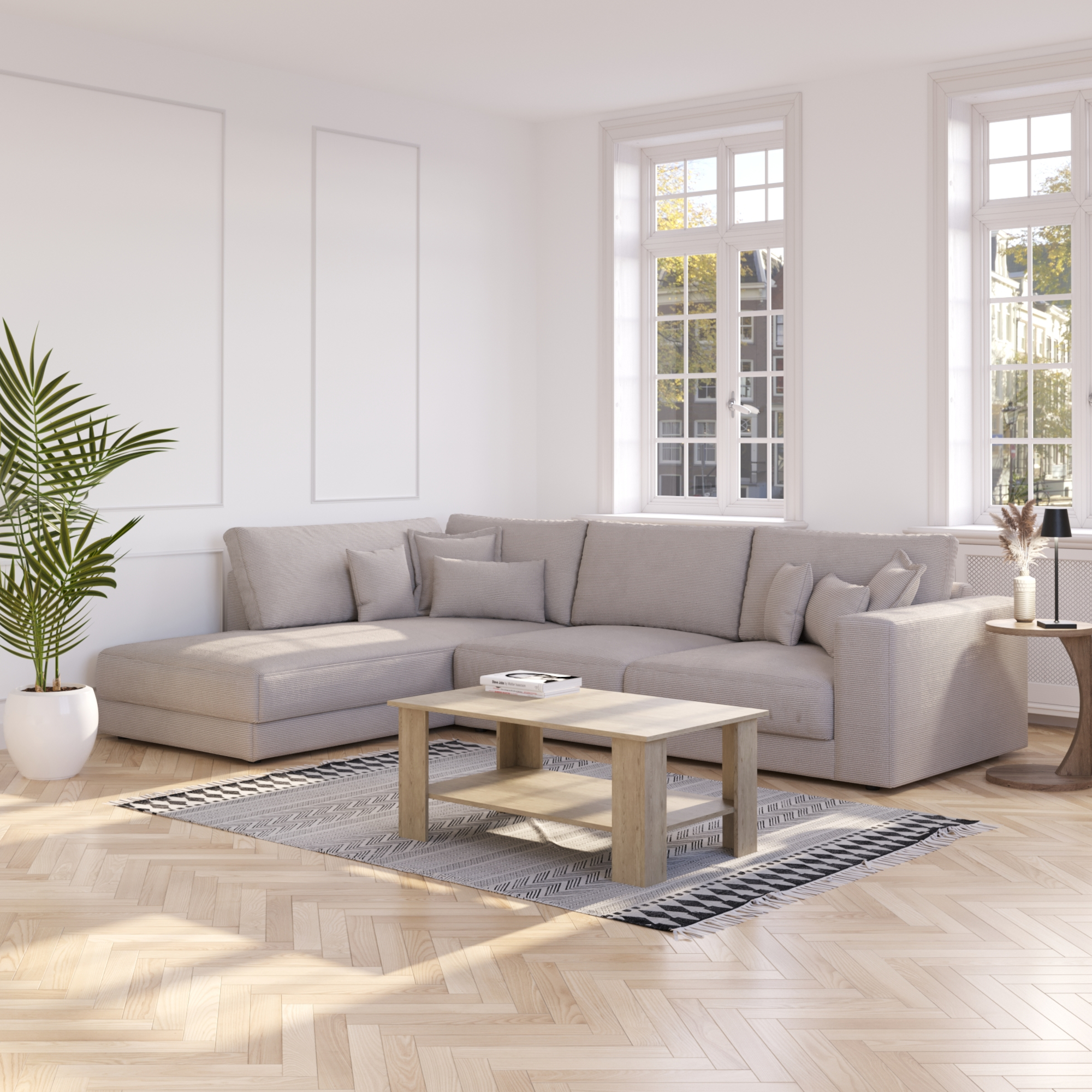 Ecksofa Cord TARJA links beige