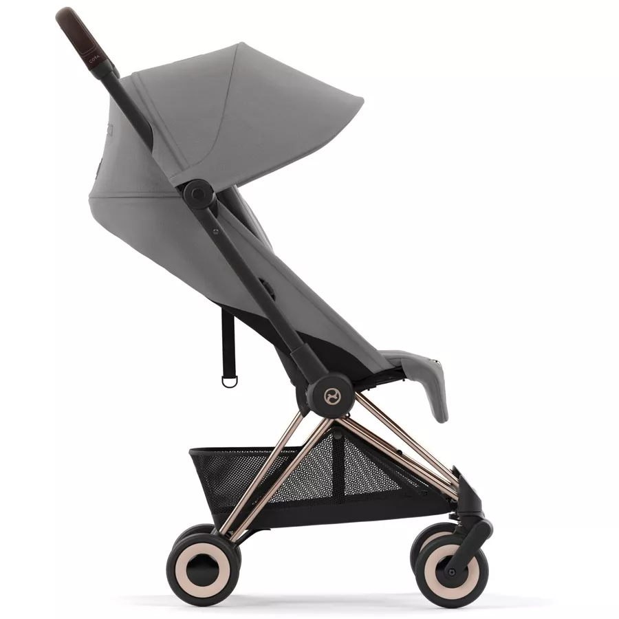 cybex PLATINUM Buggy Coya Rosegold Mirage Grey inklusive Babyschale Cloud T I-Size Sepia Black und Adapter