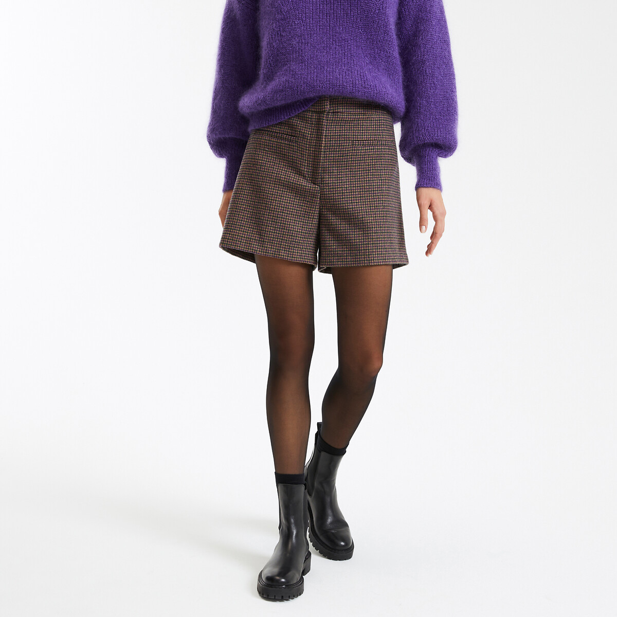 COLEÇÃO LA REDOUTE<br>Shorts com estampa pied-de-poule