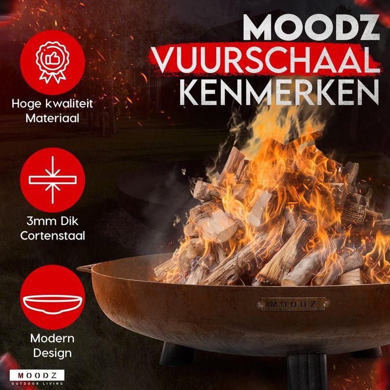 MOODZ - Vuurschaal Feet & Handle - Ø 100 cm - Cortenstaal