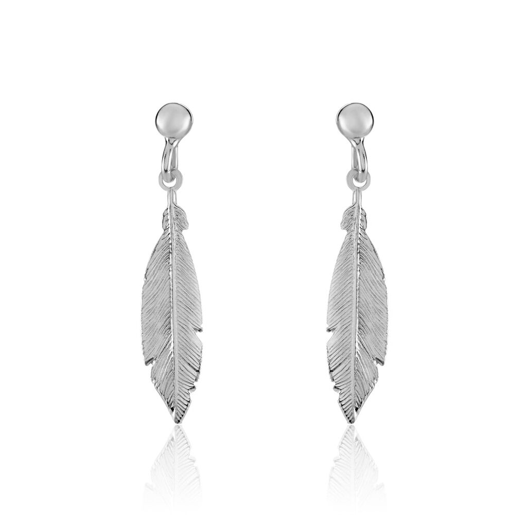 Boucles D'oreilles Pendantes Euriell Argent Blanc