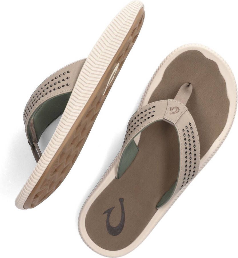 Olukai Ulele Slipper Heren leren slippers Clay Mustang