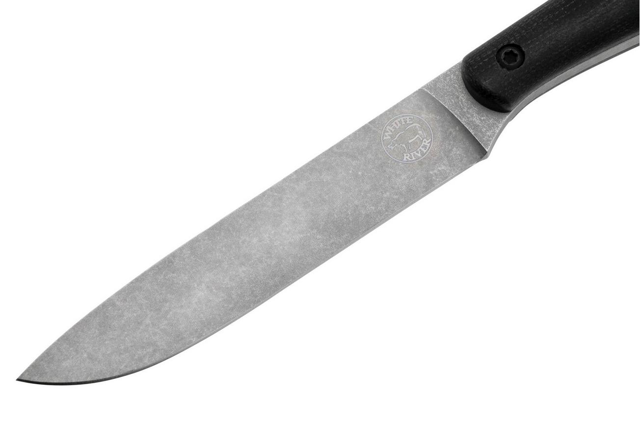 White River Exodus 4 Black Canvas Micarta, Kydex schede, bushcraftmes, Jacob Peterson design