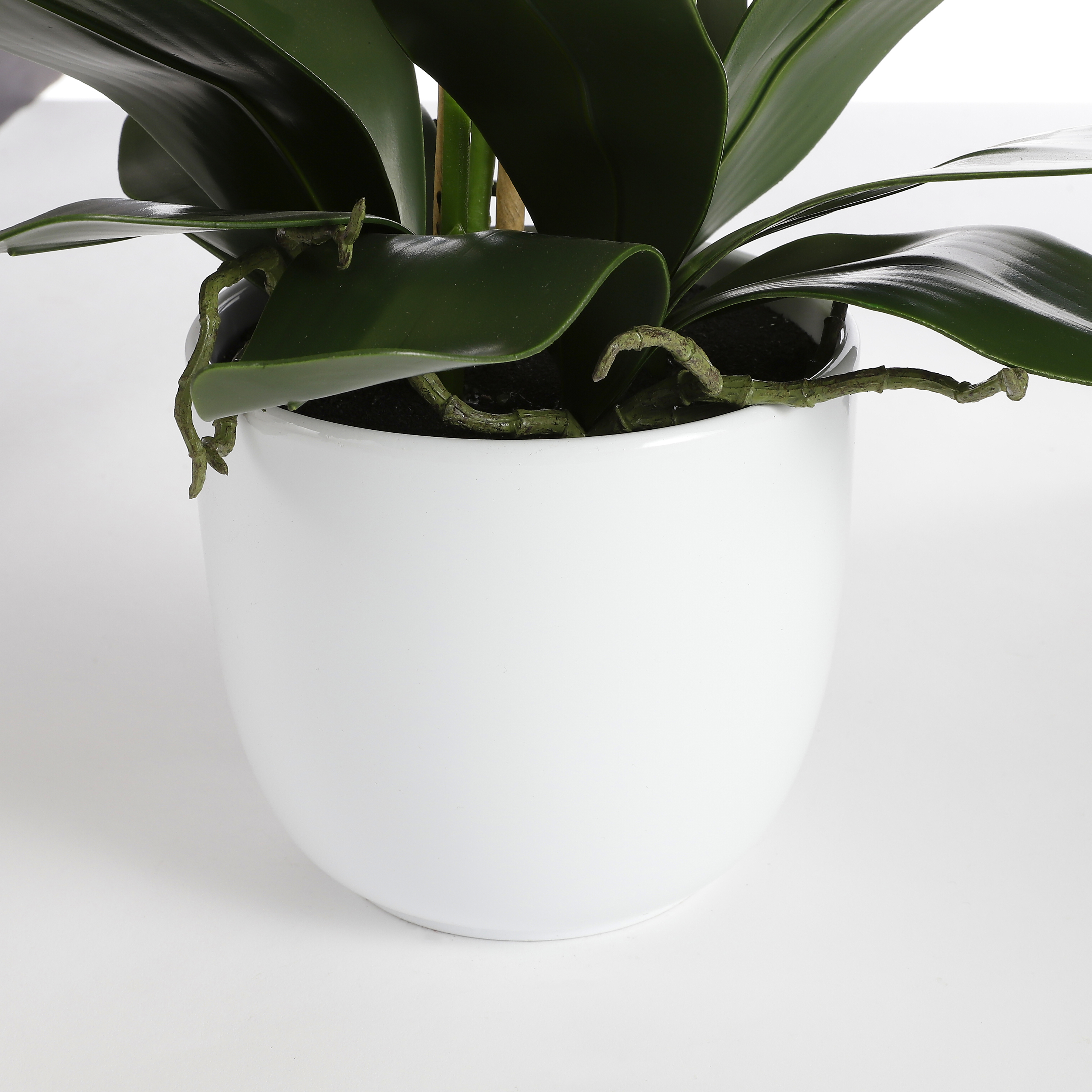 Orchidée artificielle crème en pot h50