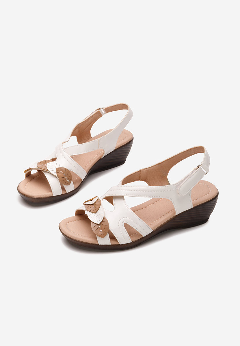 Sandales à petit talon blanches Meliana