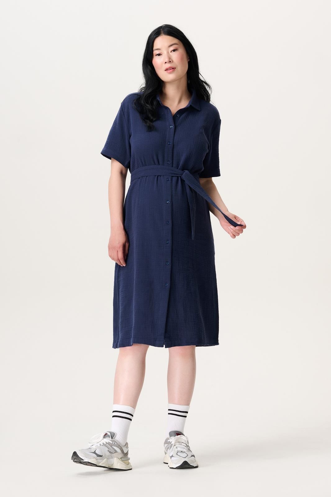Noppies Maternity Jurk met voedingsfunctie - Naval Academy