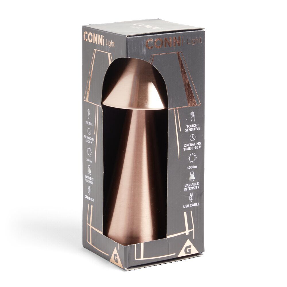 Lampe de table Conni USB tactile orange Ø9,5xH22,5cm