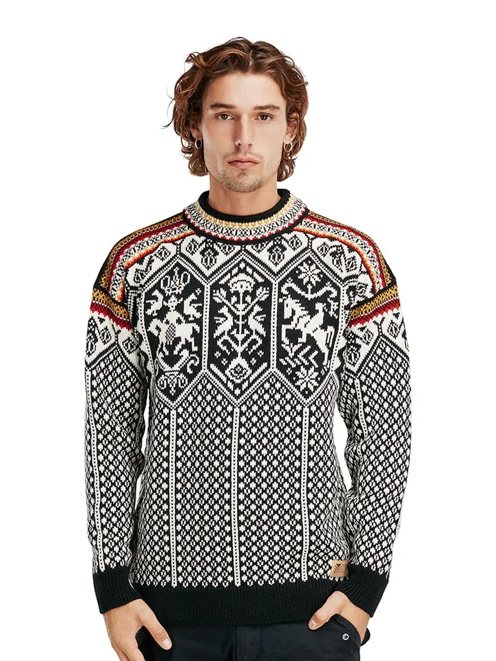 Dale of Norway 1994 Masculine Sweater Black Mustard Offwhite