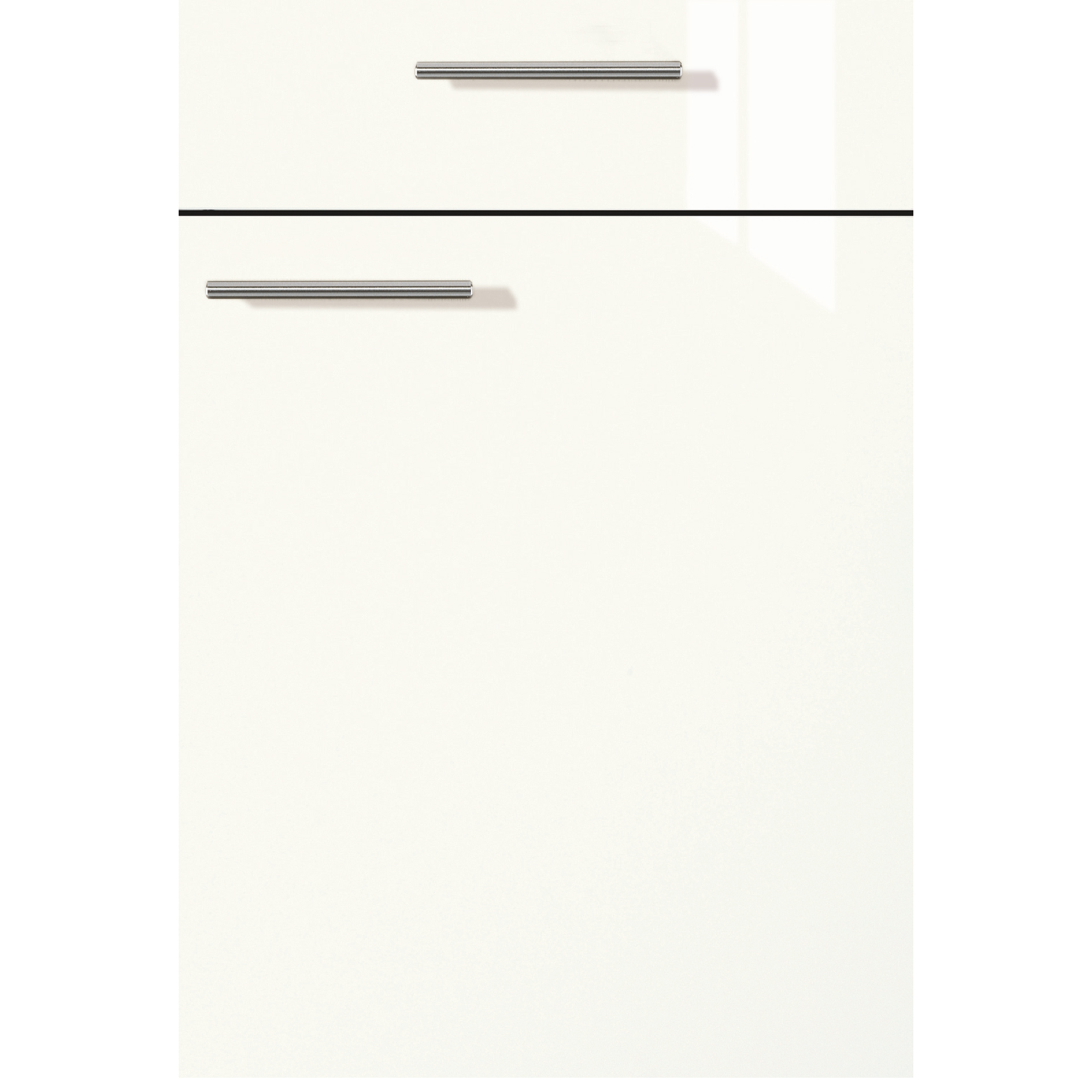 pino Winkelküche PN220 - Lacklaminat weiß Hochglanz - graphit - Kühlschrank links - 275x175 cm