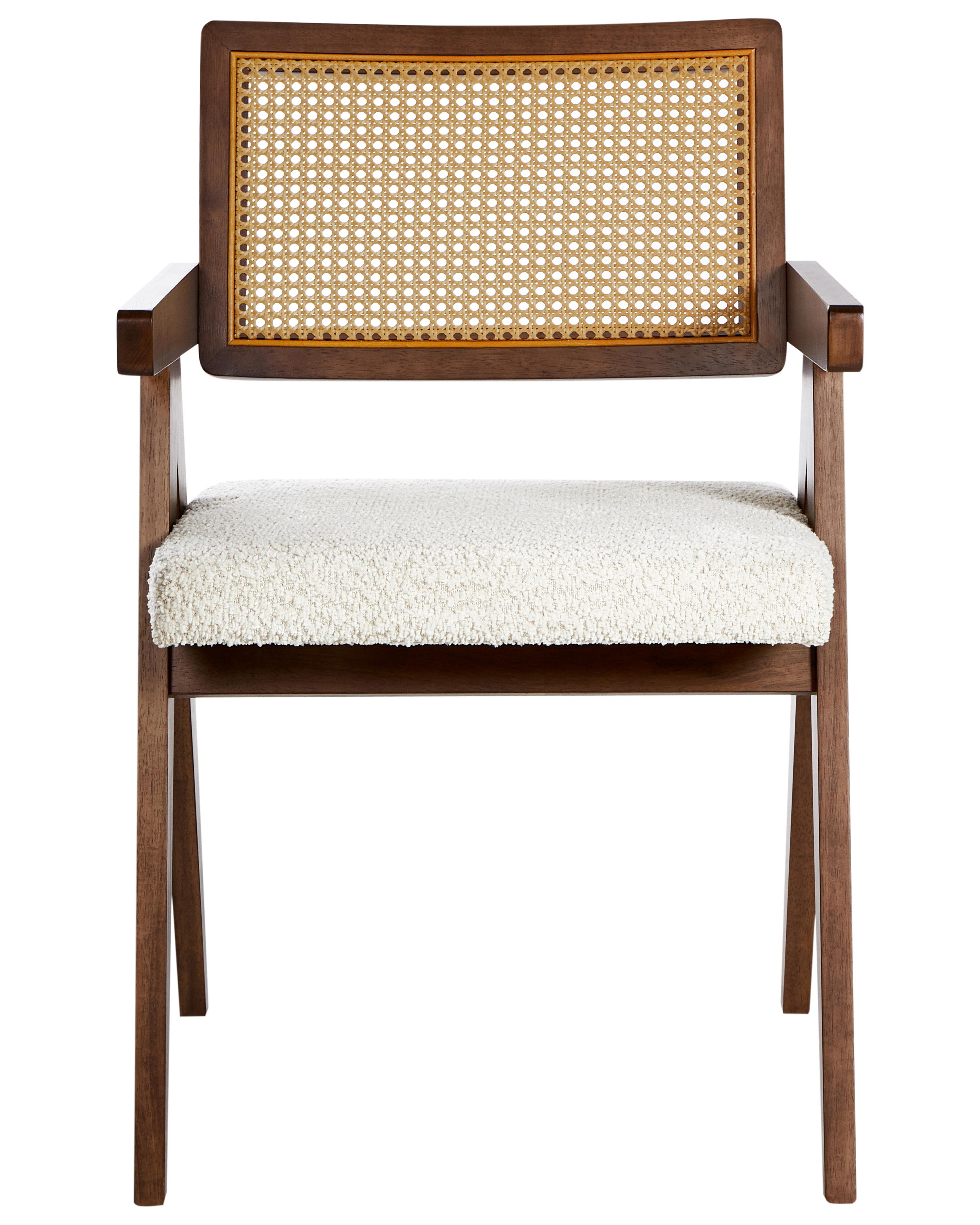 Set van 2 eetkamerstoelen AVA Hout Donkerbruin/beige