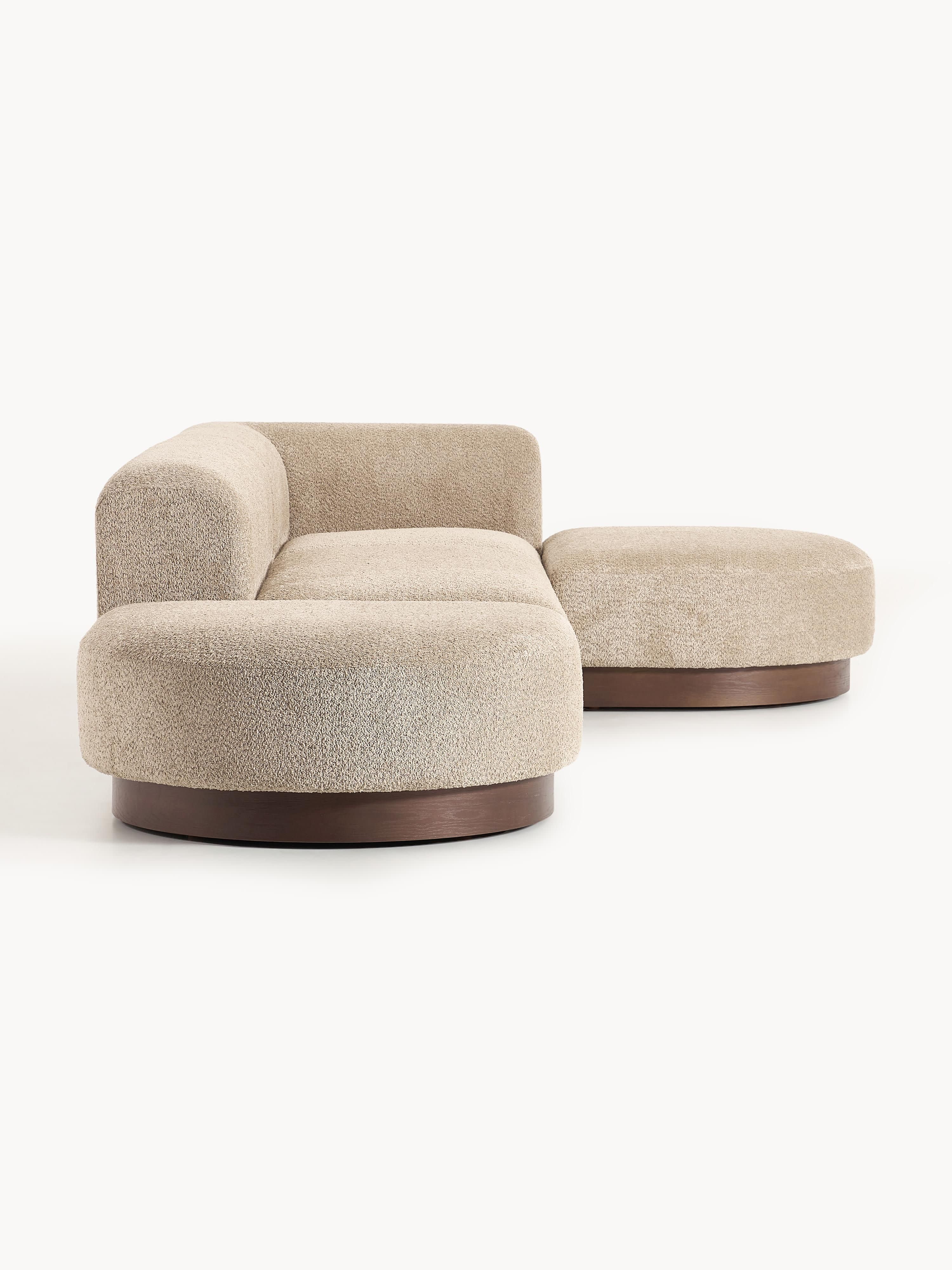 Modulaire hoekbank Natalie van teddy-bouclé