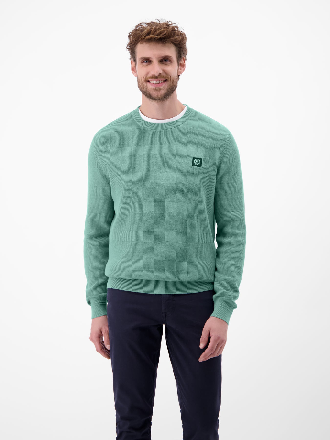 Strickpullover für Herren, tonal gestreift