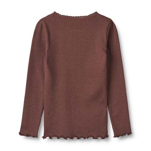 Wheat Reese Rib T-shirt, Eggplant, 104 cm