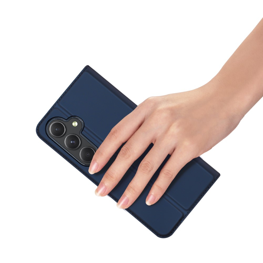 Samsung Galaxy A55 Flip Wallet Cover Leder Tasche - Dunkelblau