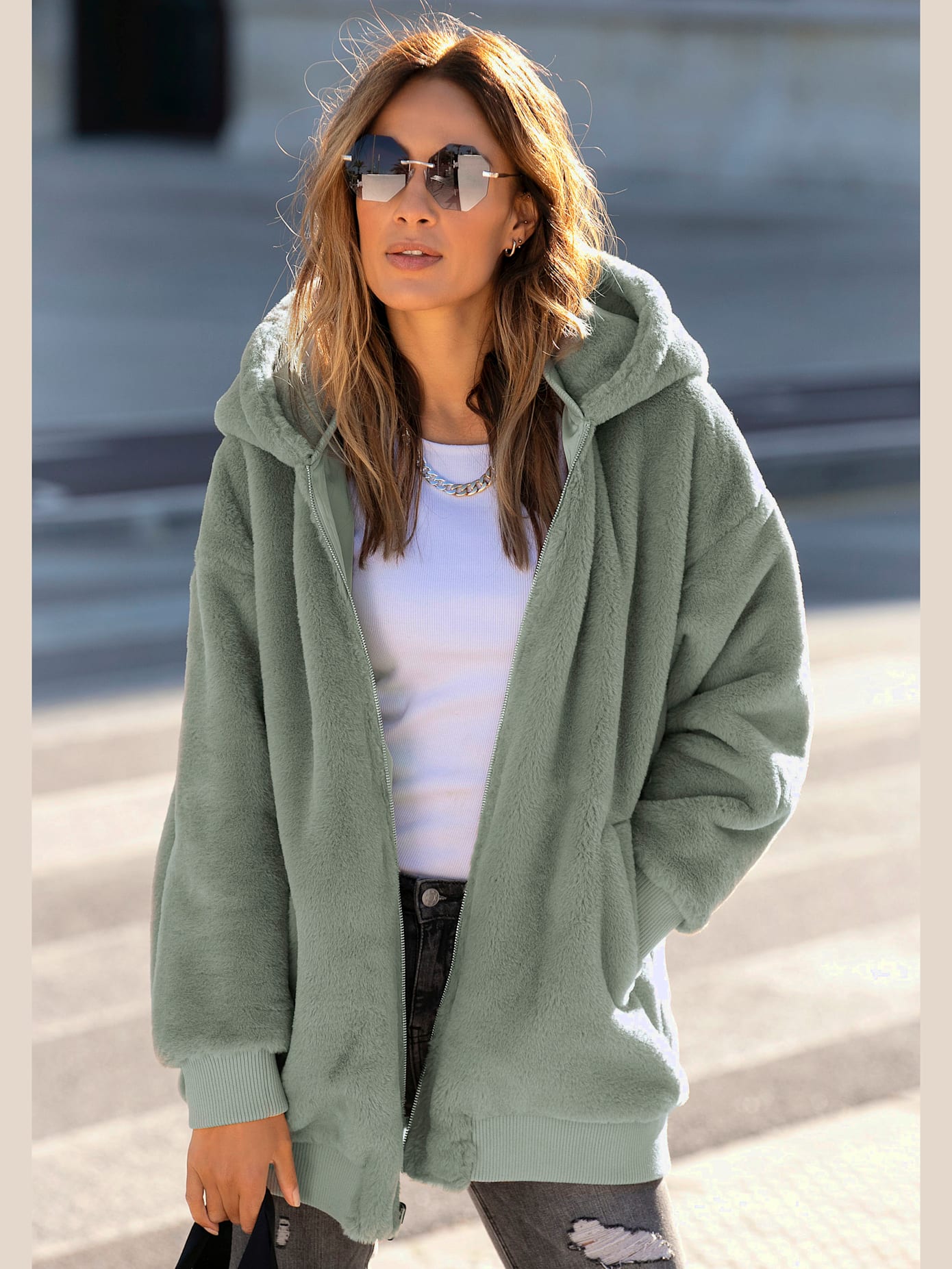 Veste réversible veste de mi-saison en peluche