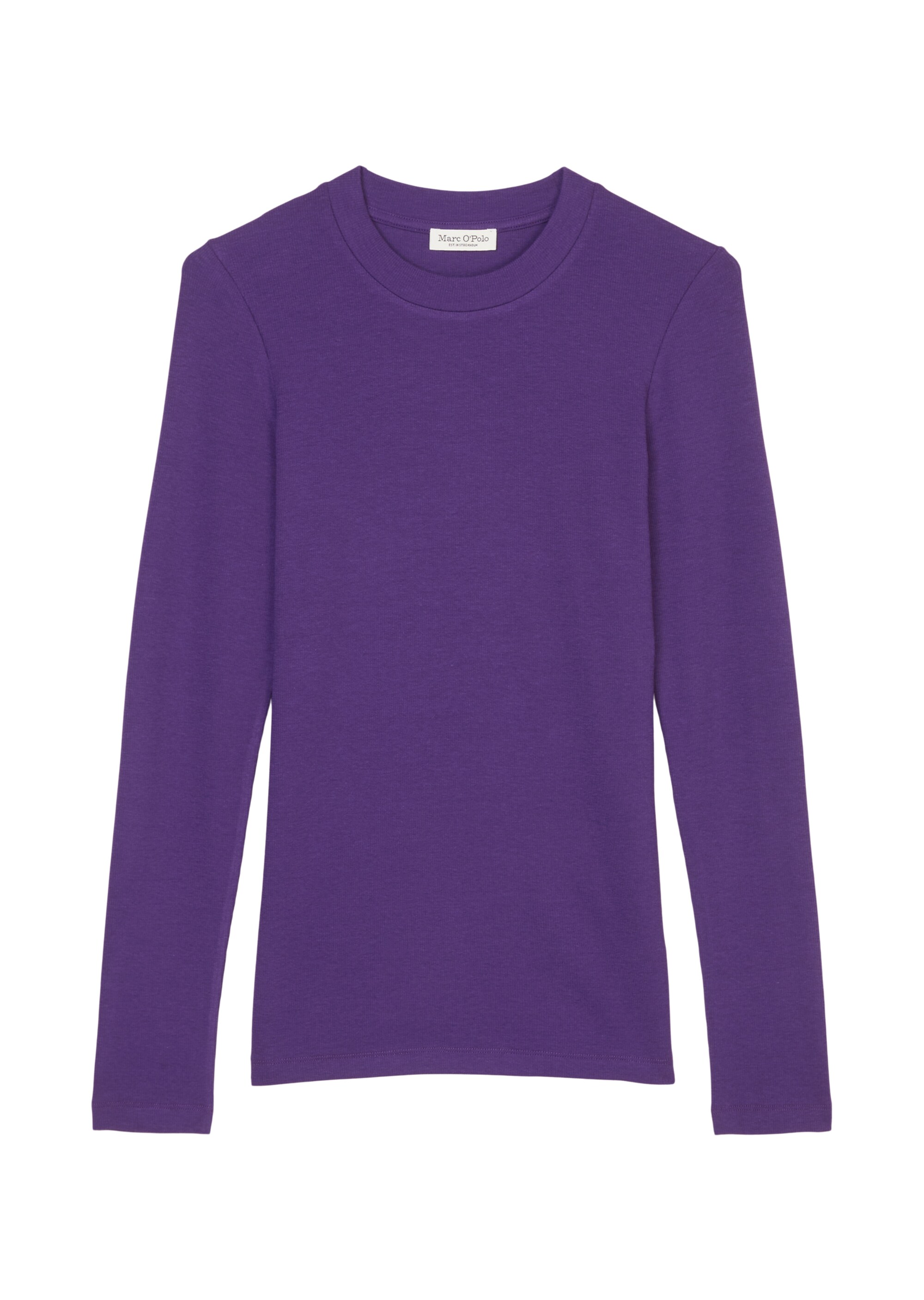 Rundhals-Longsleeve regularaus soft geripptem Jersey